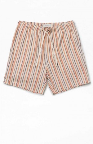 Short PacSun Russel Linen Volley Homme Orange | 095732JOR