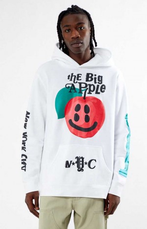 Sweat a Capuche PacSun Big Apple Puff Homme Blanche | 648193WBX