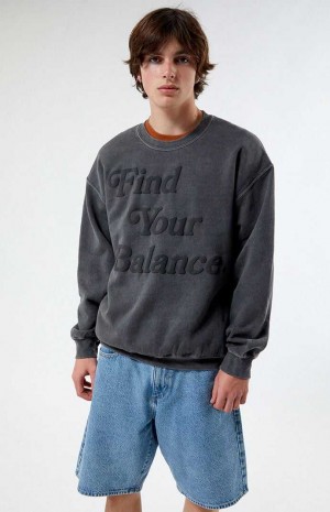 Sweat a Capuche PacSun Find Your Balance Vintage Crew Neck Homme Noir | 094276DPU