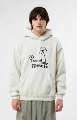 Sweat a Capuche PacSun Send Flowers Homme Blanche | 658793POR