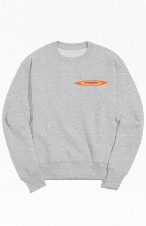 Sweats PacSun Gray Flames Logo Crew Neck Homme Grise | 342967ZIU