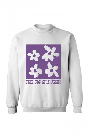 Sweats PacSun Pacific Sunwear Flower Crew Neck Homme Blanche | 045729BHD