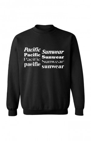 Sweats PacSun Pacific Sunwear Repeat Logo Homme Noir | 918674WCZ