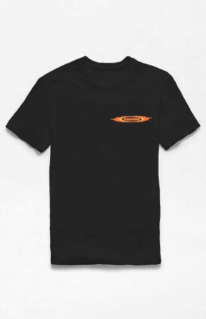 T-shirt PacSun Black Flames Logo Homme Noir | 296574QTG