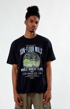 T-shirt PacSun Black Mills Homme Noir | 847653DBT