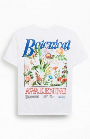 T-shirt PacSun Botanical Awakening Homme Blanche | 127690BJQ