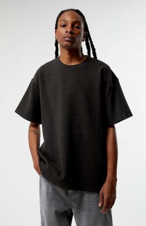 T-shirt PacSun Charcoal Oversized Jacquard Knit Homme Grise | 170382ACS