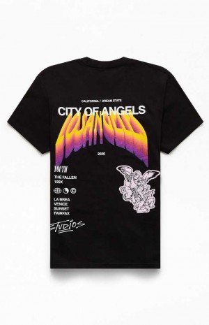 T-shirt PacSun City Of Angels Homme Noir | 640139SXM