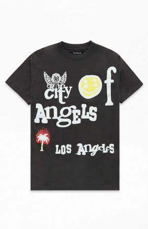 T-shirt PacSun City of Angels LA Homme Noir | 426973SHV