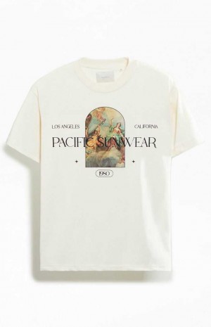 T-shirt PacSun Cream Pacific Sunwear Renaissance Homme Blanche | 218340QOI