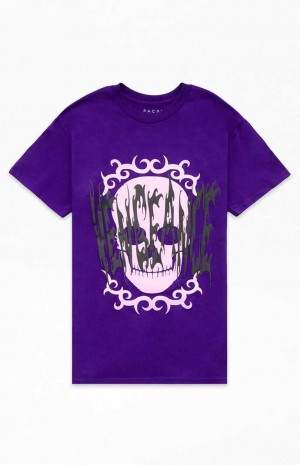 T-shirt PacSun Curse Homme Violette | 519063EYH