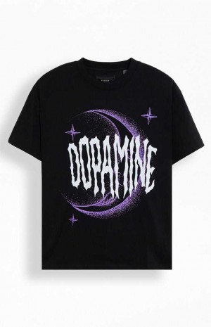 T-shirt PacSun Dopamine Embroidered Oversized Homme Noir | 683094JQM