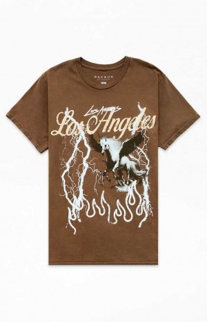 T-shirt PacSun Here Forever Homme Marron | 098237LOP