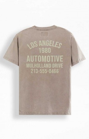 T-shirt PacSun LA Automotive Homme Marron | 658412KMW