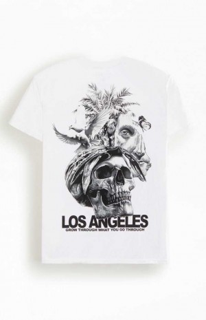 T-shirt PacSun LA Skull Homme Blanche | 956230SNW