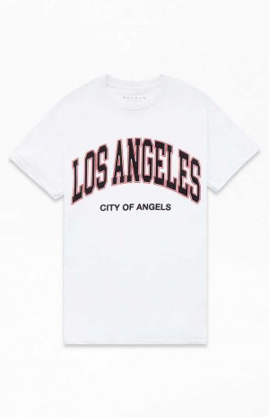 T-shirt PacSun Los Angeles College Homme Blanche Rouge | 165093NPH