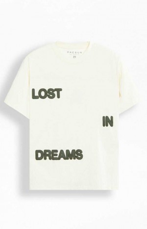 T-shirt PacSun Lost In Dreams Puff Homme Blanche | 562380GEC