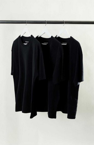 T-shirt PacSun PS Basics 3 Pack Basic Oversized Homme Noir Noir Noir | 396571IBA