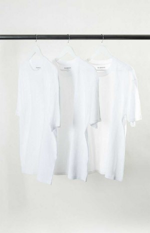 T-shirt PacSun PS Basics 3 Pack Basic White Oversized Homme Blanche Blanche Blanche | 587196MIP