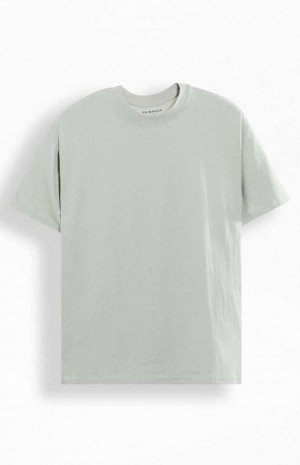 T-shirt PacSun PS Basics Gray Basic Oversized Homme Grise | 643819OXS