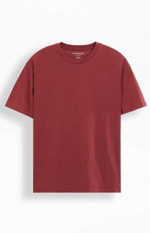 T-shirt PacSun PS Basics Reece Homme Rouge | 038172XAF