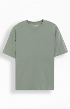 T-shirt PacSun PS Basics Shadow Basic Oversized Homme Grise | 671893UQH