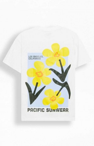 T-shirt PacSun Pacific Sunwear Floral Homme Blanche | 490762EJQ