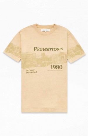 T-shirt PacSun Pioneertown 1980 Homme Kaki | 623480MQY