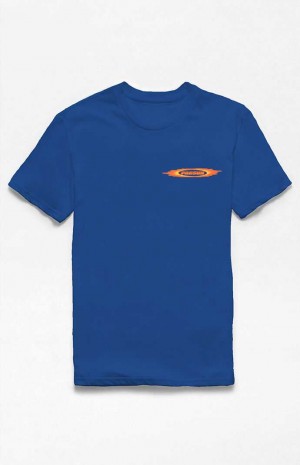 T-shirt PacSun Royal Blue Flames Logo Homme Bleu Royal Bleu | 279546RTC