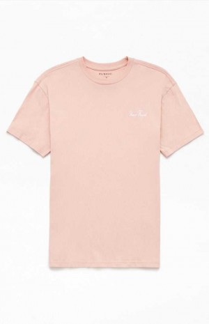 T-shirt PacSun Venice Embroidered Regular Fit Homme Rose | 713968JBF