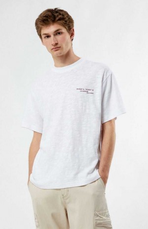 T-shirt PacSun White Local Knit Homme Blanche | 912435OSM