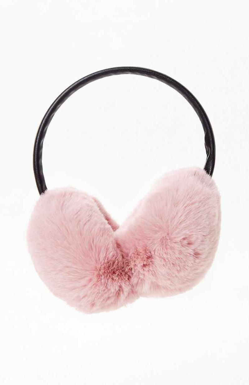 Bonnet PacSun Faux Fur Earmuffs Femme Rose | 542938YVN