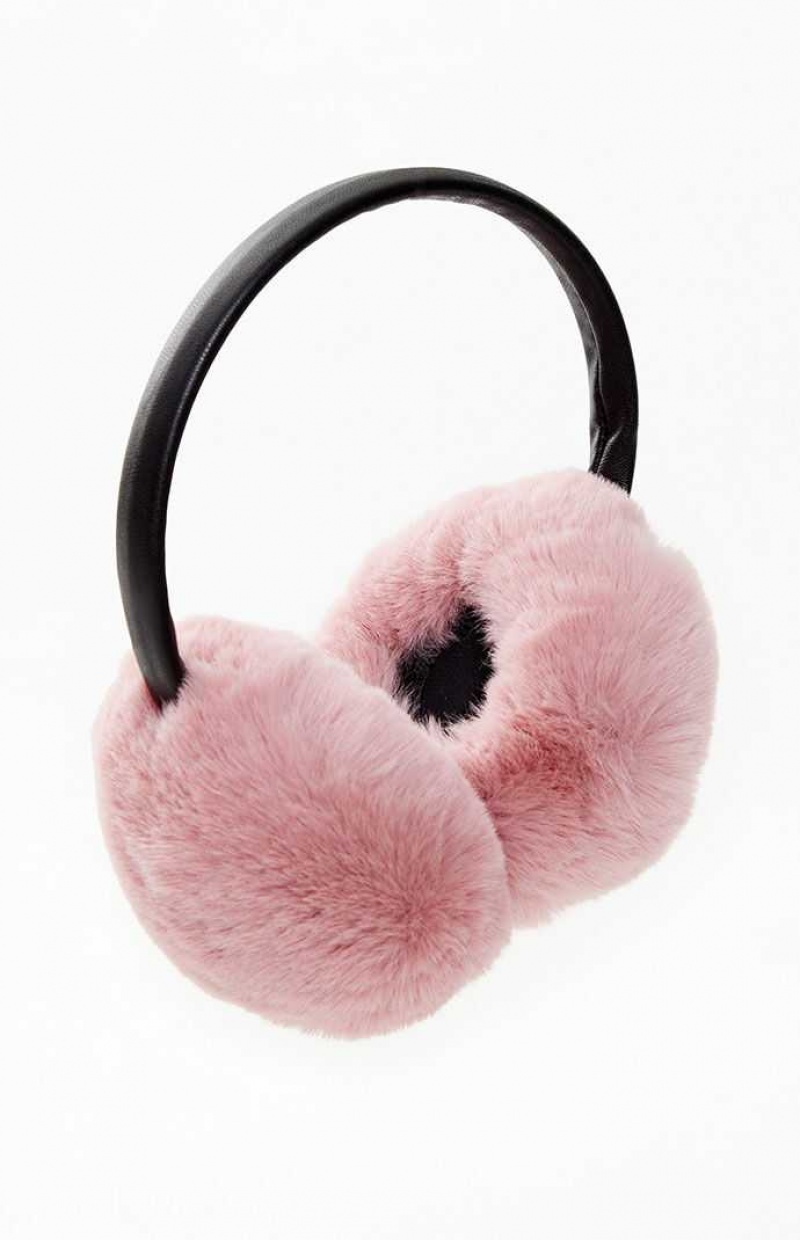 Bonnet PacSun Faux Fur Earmuffs Femme Rose | 542938YVN