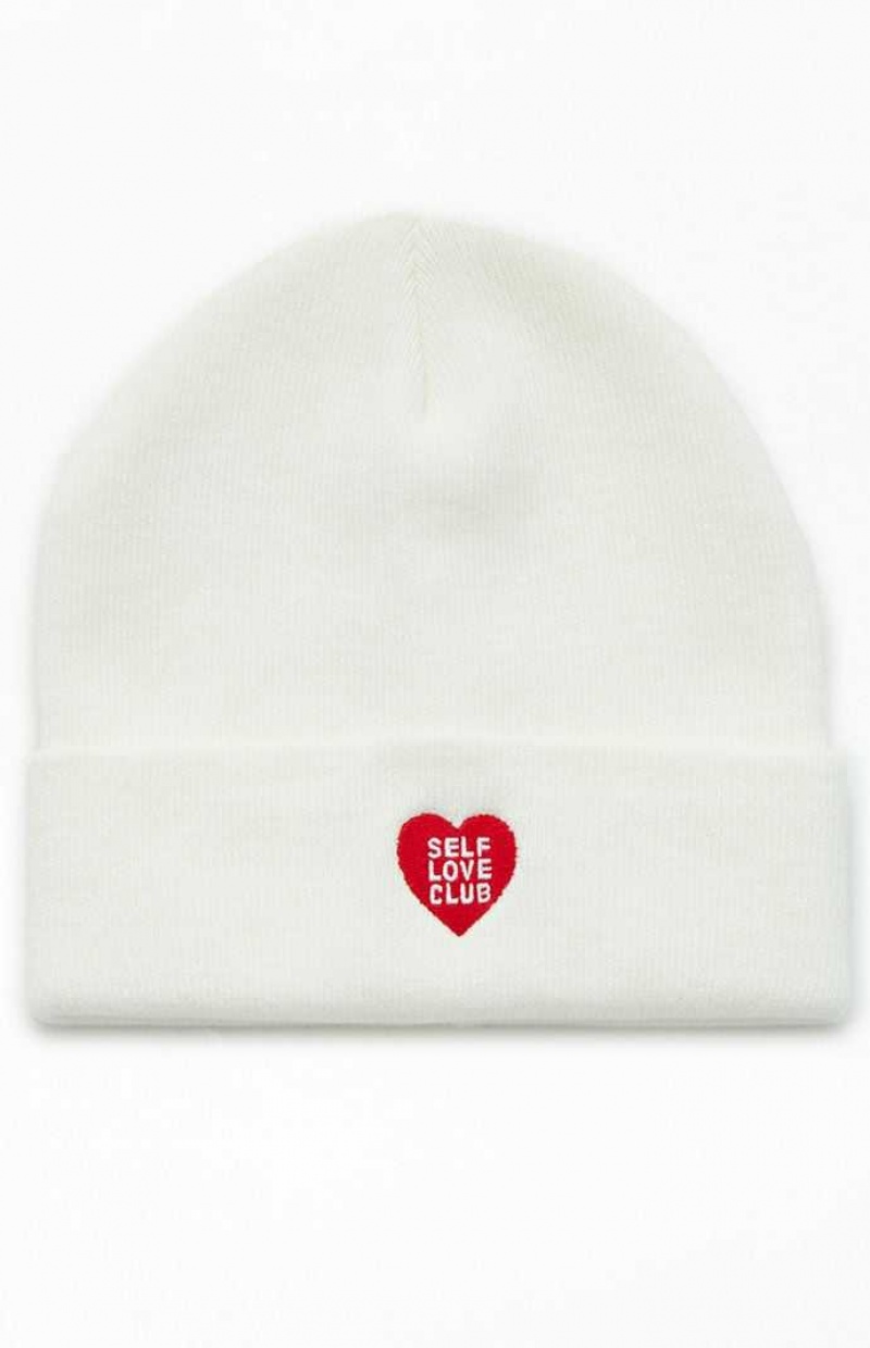 Bonnet PacSun Heart Femme Blanche | 598372ARU