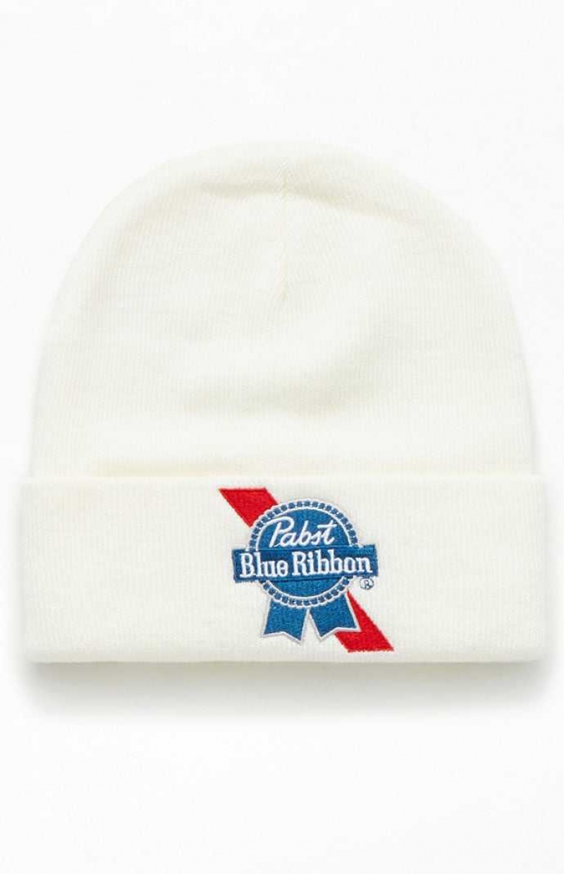 Bonnet PacSun Pabst Blue Ribbon Femme Blanche | 869317LMD