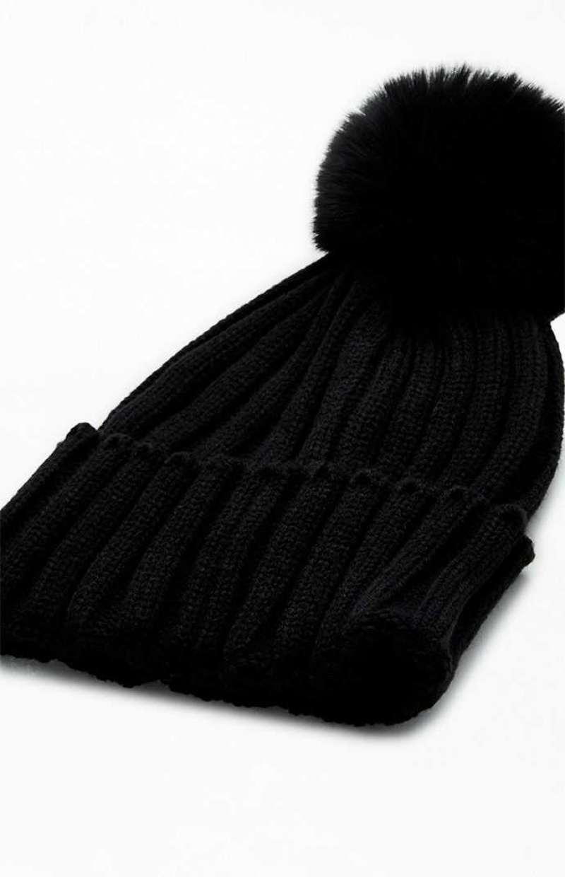 Bonnet PacSun Pom Pom Femme Noir | 035724TVJ