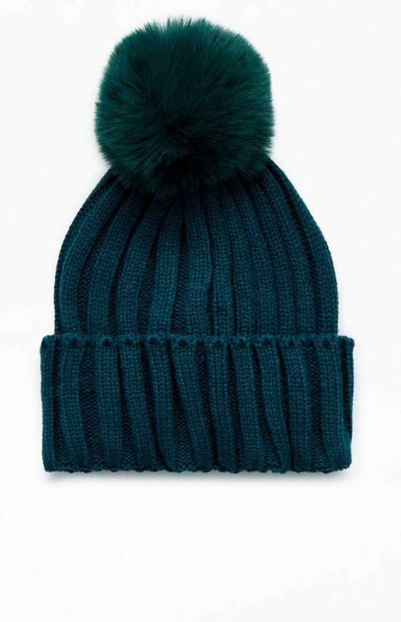 Bonnet PacSun Pom Pom Femme Vert | 973158XQJ