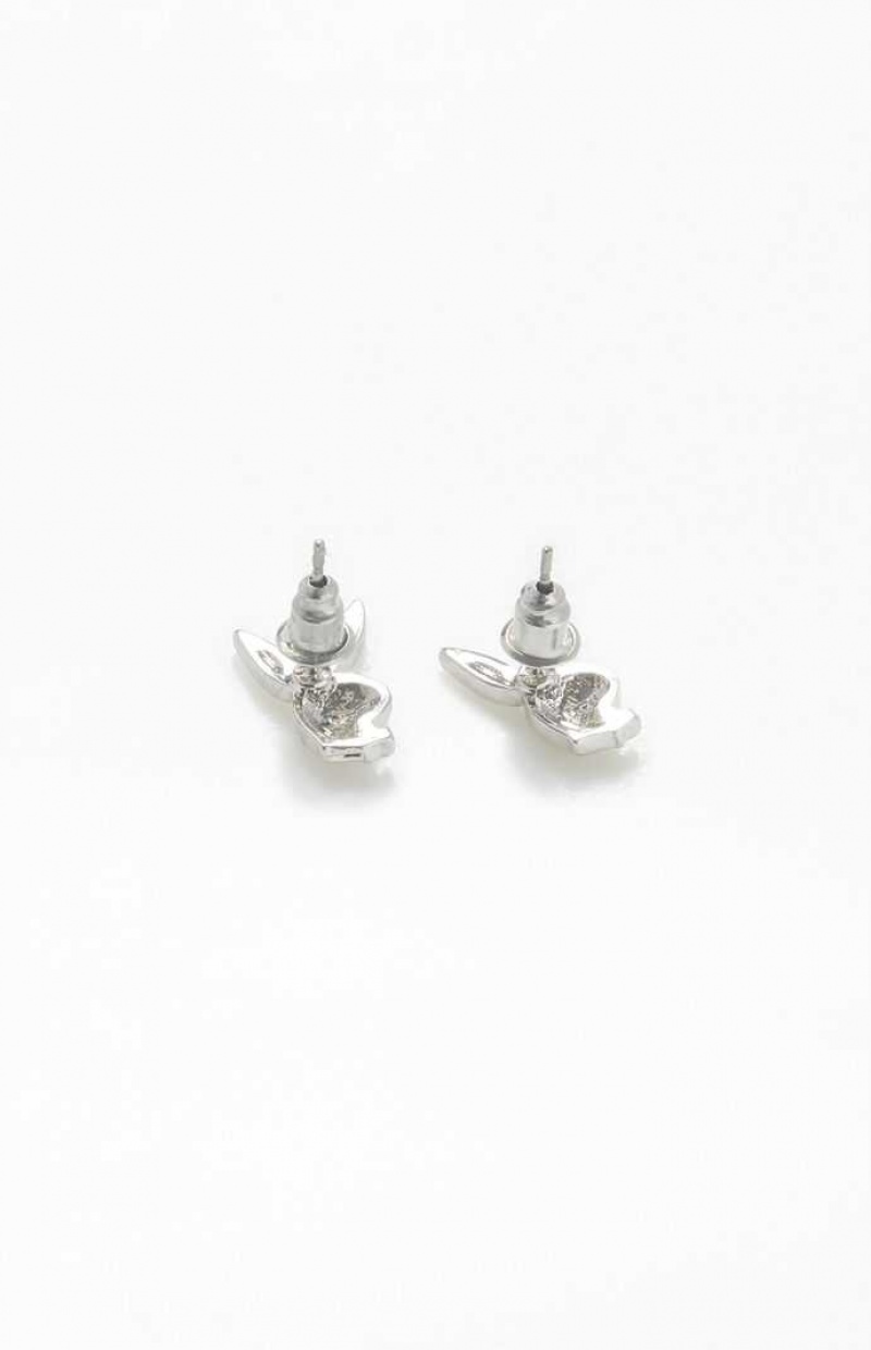 Boucles d'Oreilles PacSun Playboy x Playboy Stud Homme Argent | 913642QMI