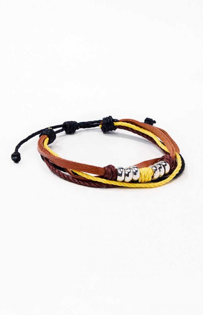 Bracelets PacSun Cuir Beaded Homme Multicolore | 406851AEF