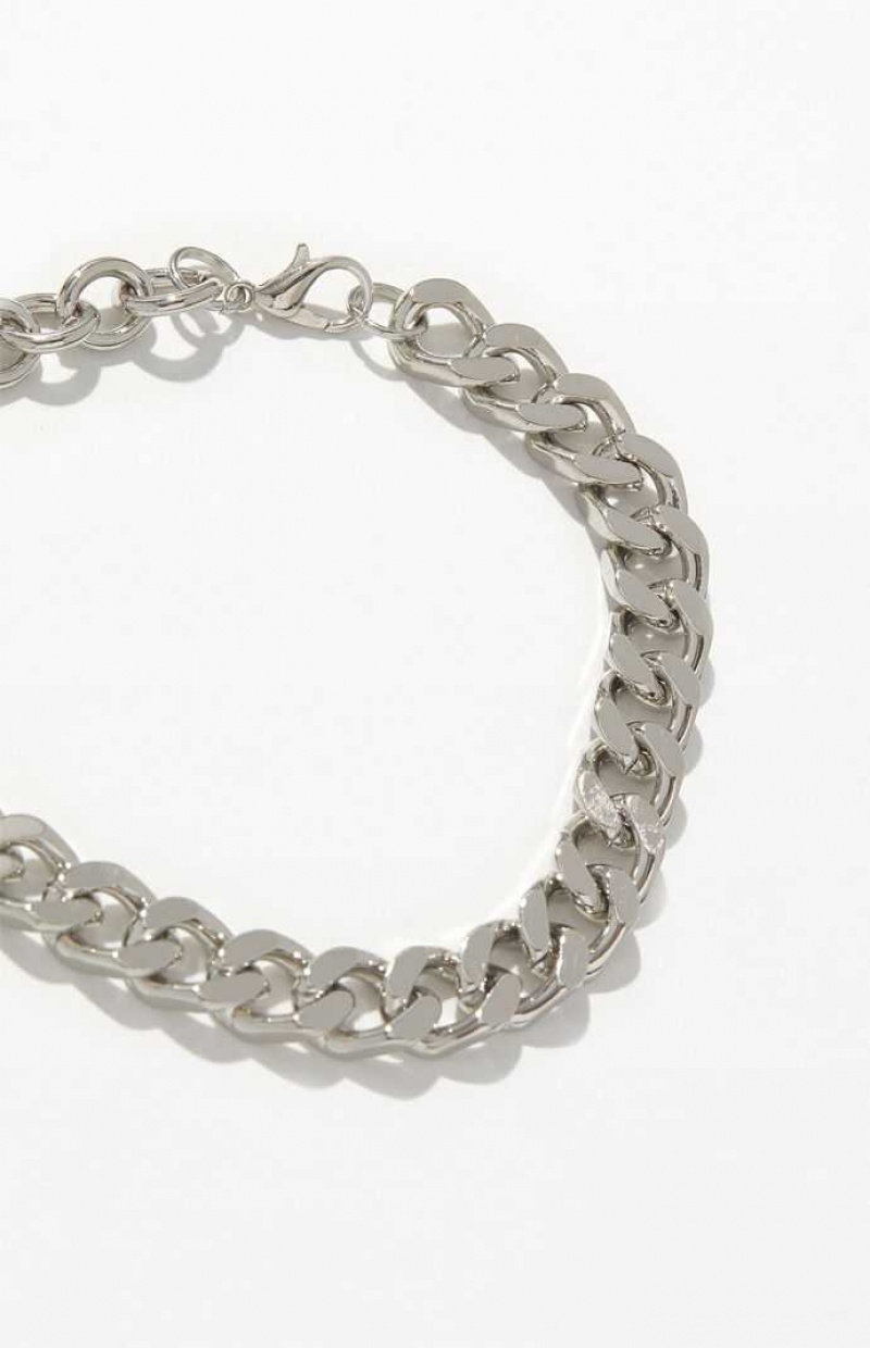 Bracelets PacSun Curb Chain Homme Argent | 586749LBJ