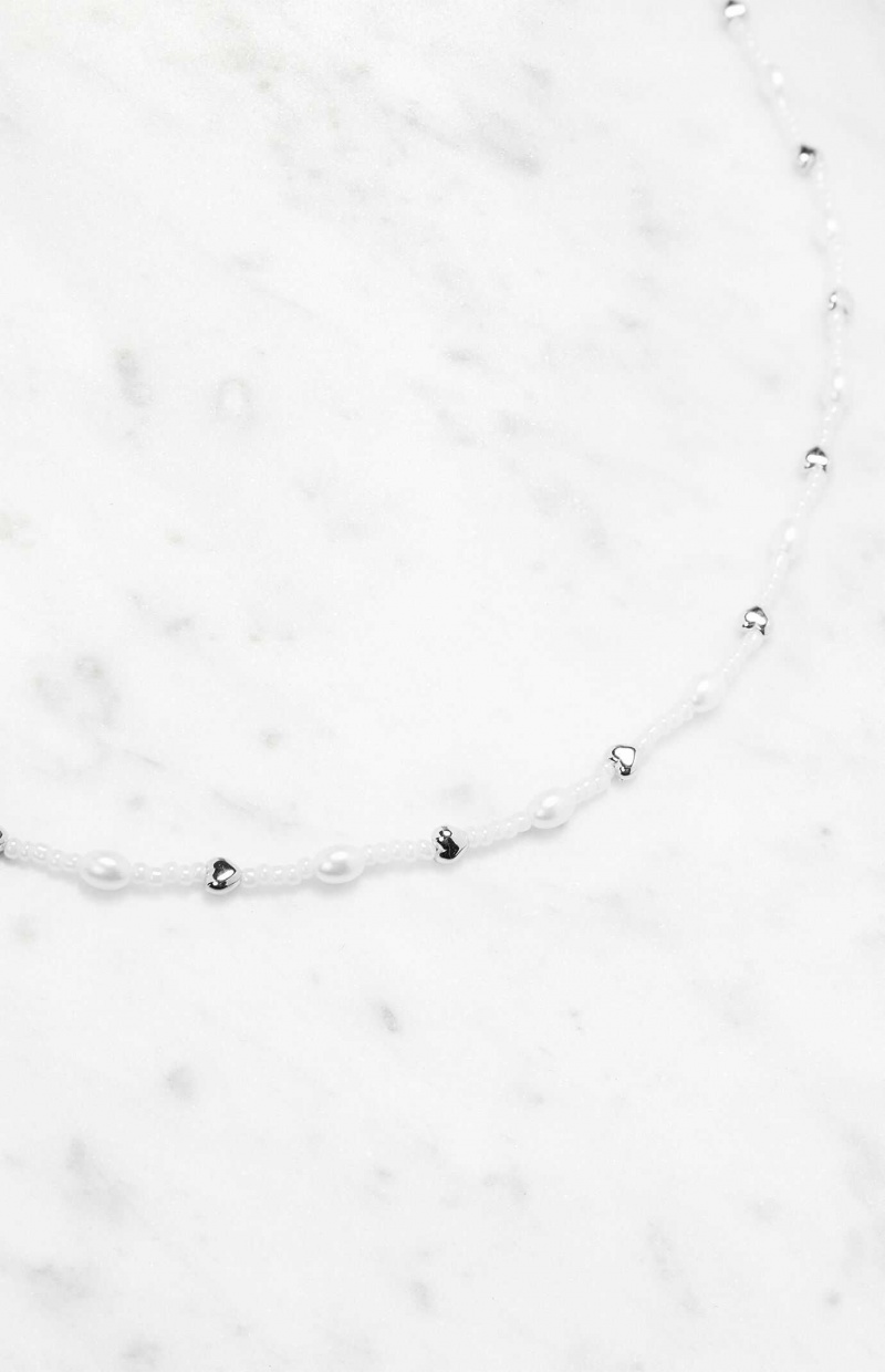 Ceinture PacSun Pearl Chain Femme Argent | 162593VQT