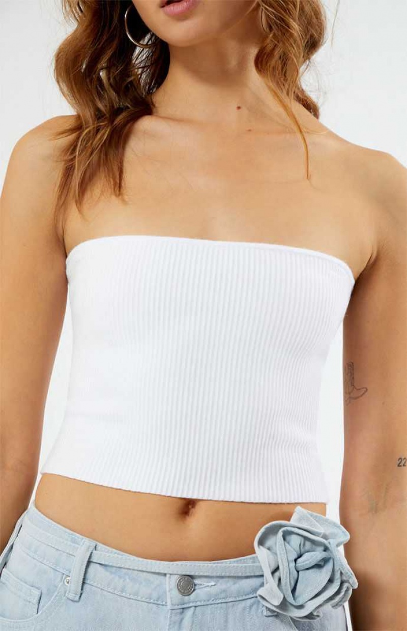 Chandails PacSun Basic Tube Femme Blanche | 437891GXU