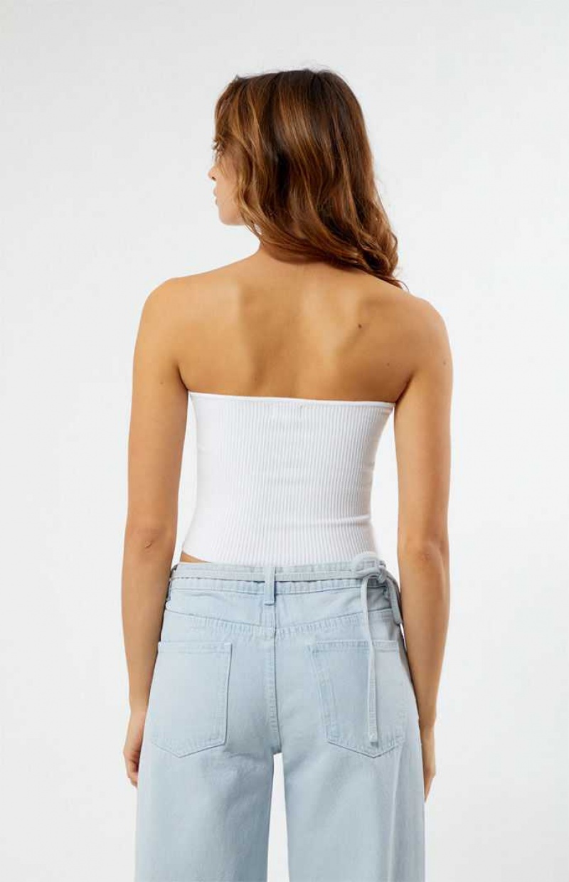 Chandails PacSun Basic Tube Femme Blanche | 437891GXU