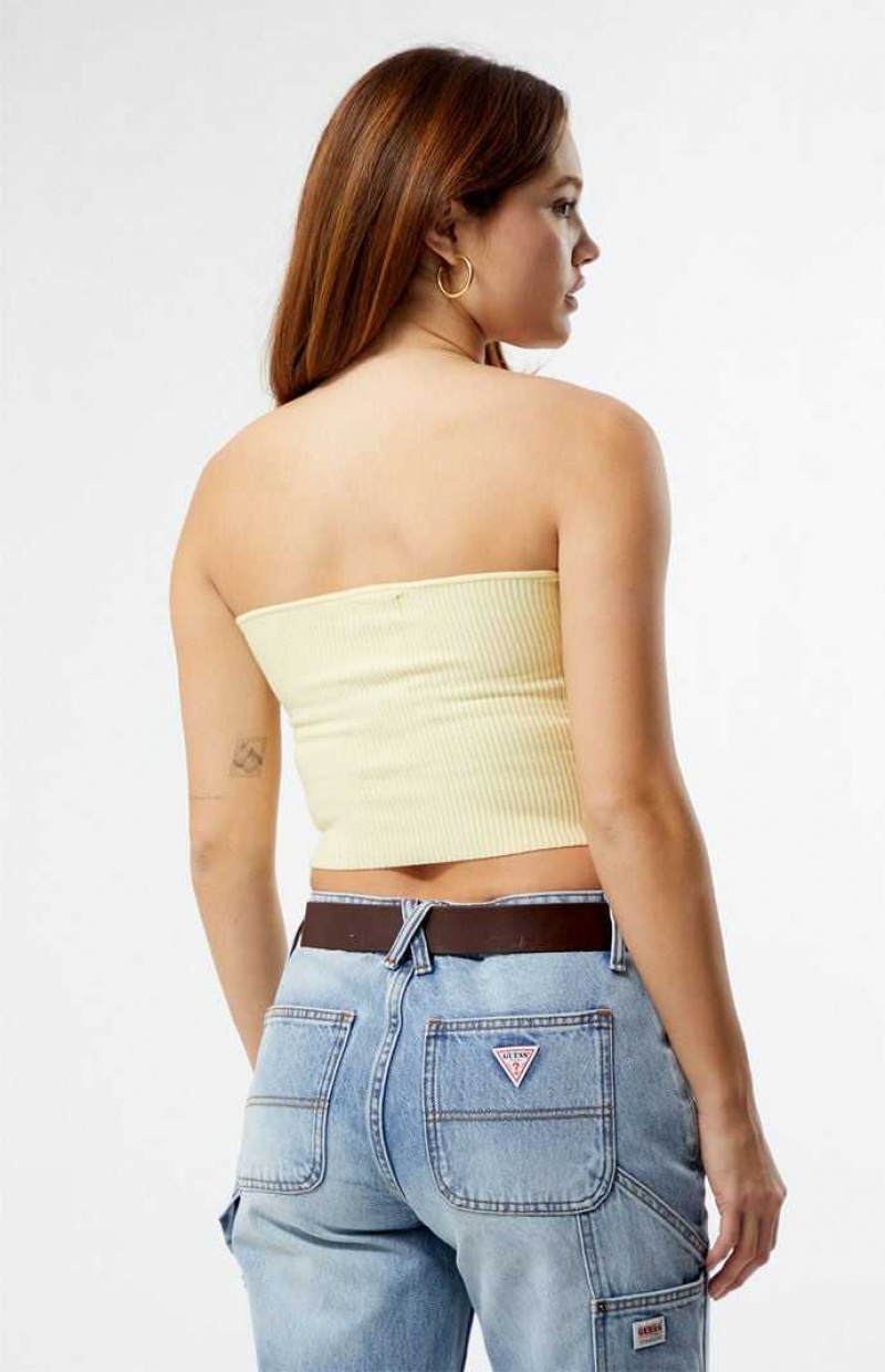 Chandails PacSun Basic Tube Femme Jaune | 508671CUW