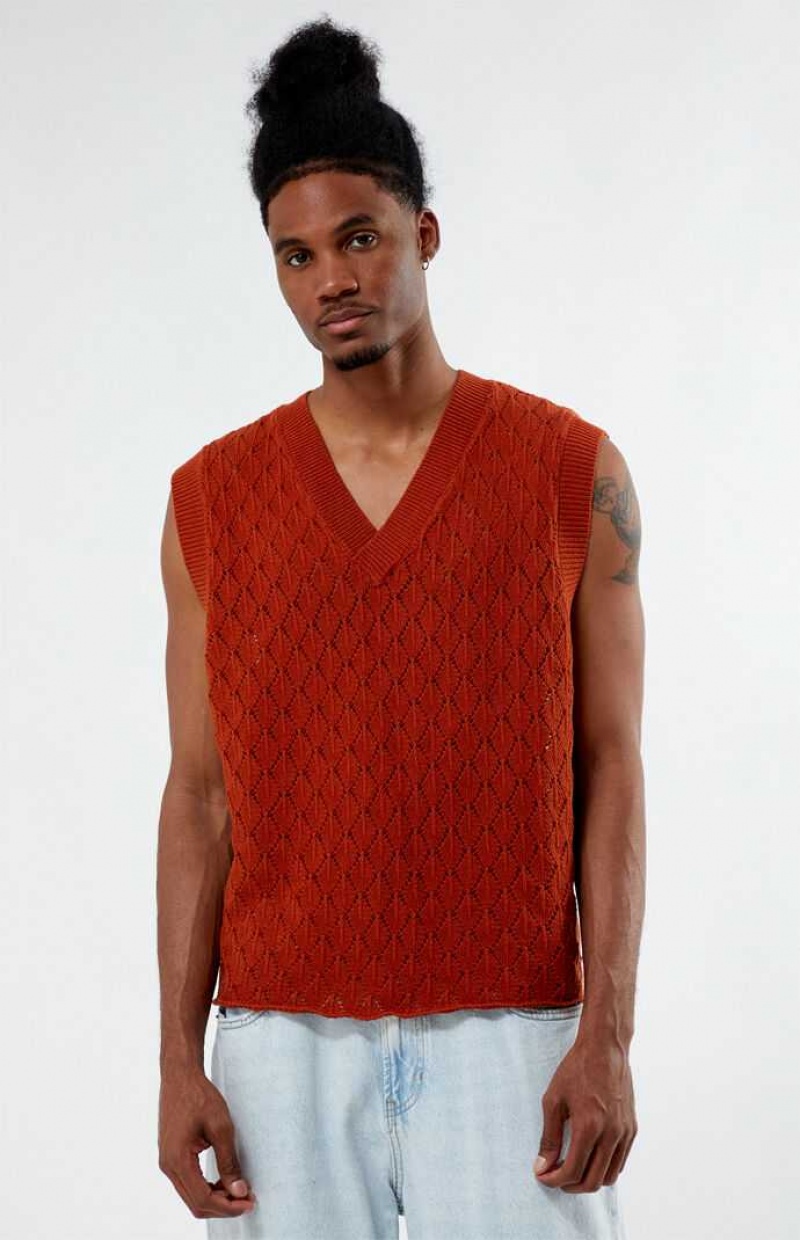 Chandails PacSun Burnt Orange Homme Orange | 342098EYW