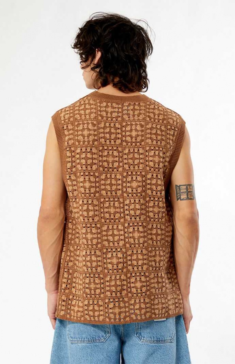 Chandails PacSun Crochet Homme Marron | 894105NHI