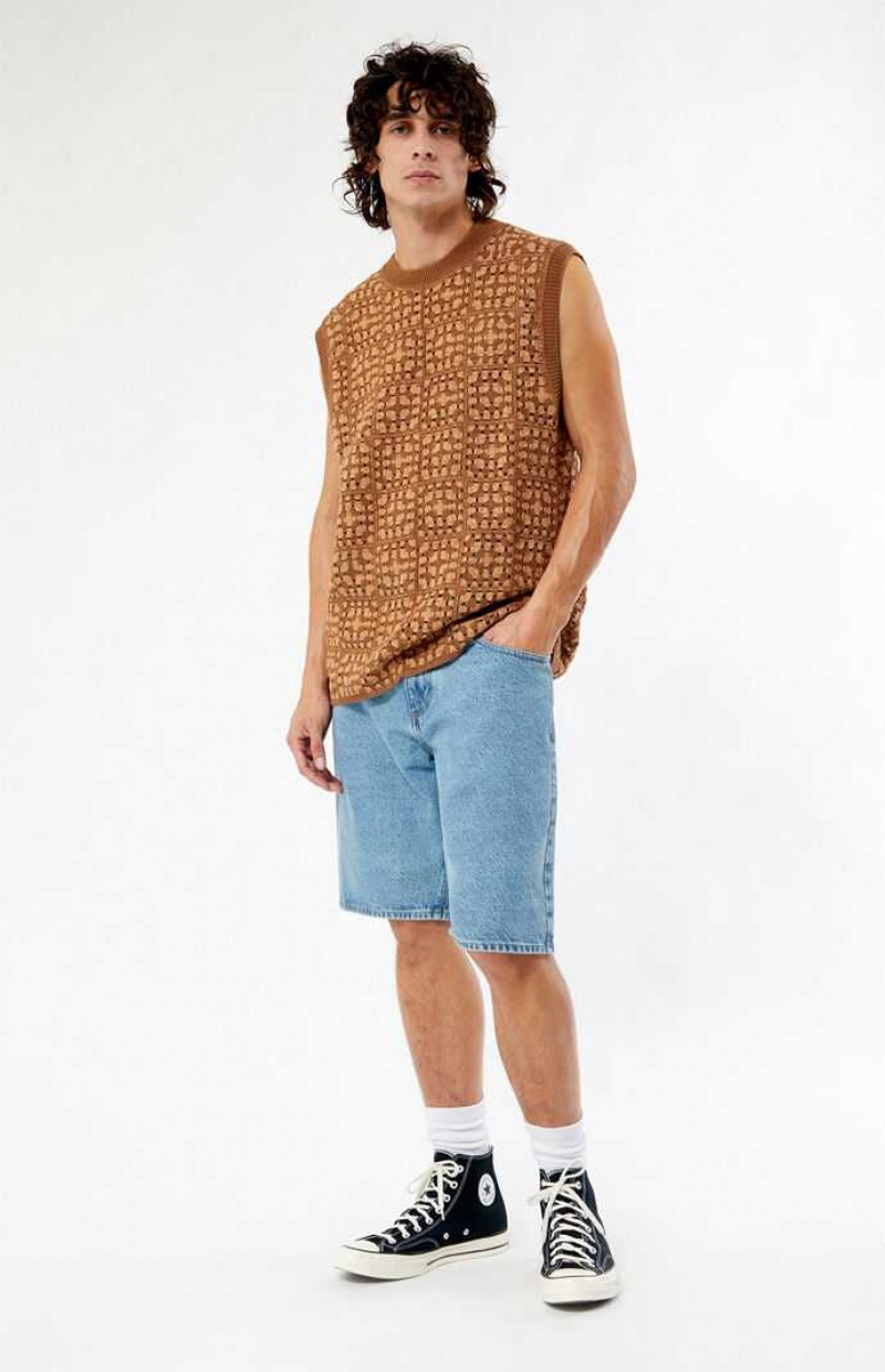 Chandails PacSun Crochet Homme Marron | 894105NHI