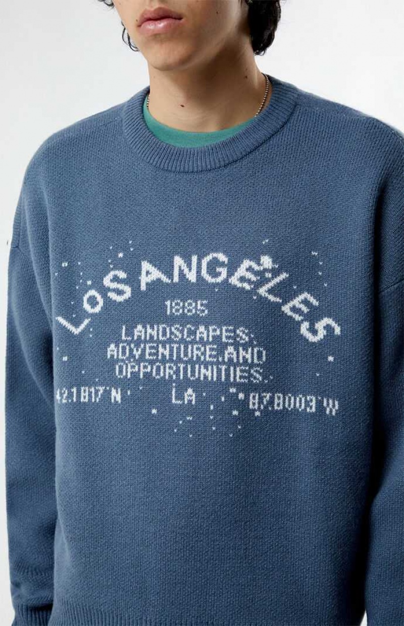 Chandails PacSun LA Landscapes Homme Bleu | 039415WGP