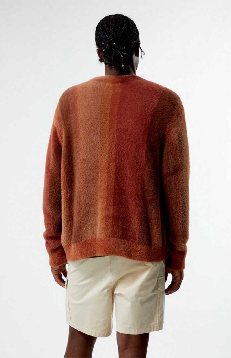 Chandails PacSun Mac Fuzzy Cardigan Homme Marron | 830527TMU