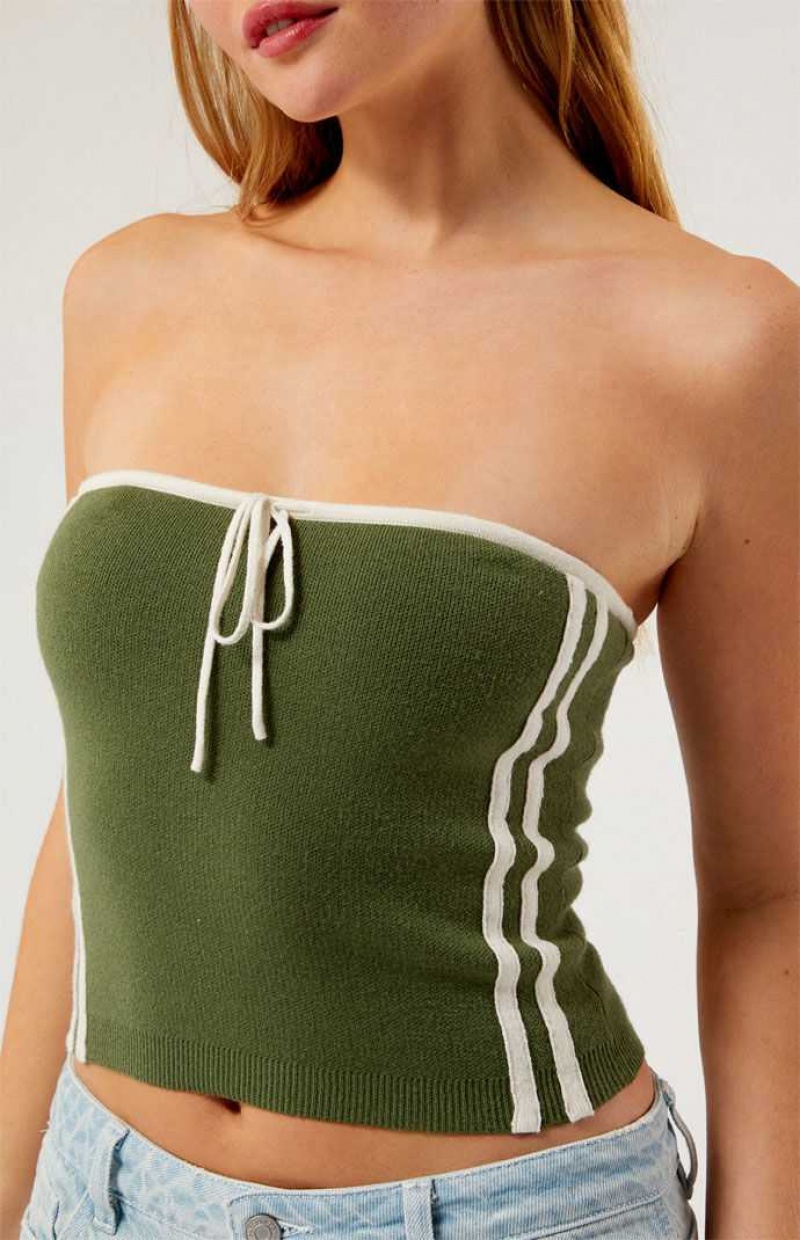 Chandails PacSun Nickie Sport Tube Femme Vert Olive | 984275ZHW